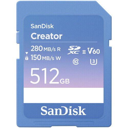 512GB Creator SDXC UHS-II 280 mb/s V60 SD Hafıza Kartı