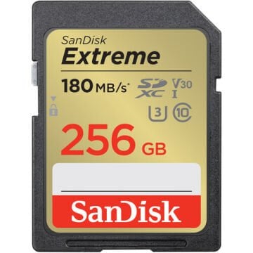 256GB Extreme SDXC UHS-I 180 mb/s V30 SD Hafıza Kartı