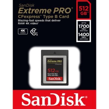 512GB Extreme Pro 1700 mb/s CF Express Type B Hafıza Kartı