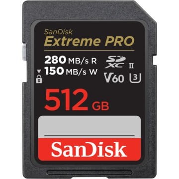 512GB Extreme Pro SDXC UHS-II 280 mb/s V60 SD Hafıza Kartı