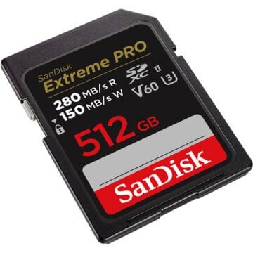 512GB Extreme Pro SDXC UHS-II 280 mb/s V60 SD Hafıza Kartı