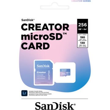 256GB Creator MicroSDXC UHS-I 190 mb/s V30 MicroSD Hafıza Kartı
