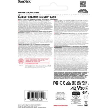 256GB Creator MicroSDXC UHS-I 190 mb/s V30 MicroSD Hafıza Kartı