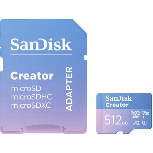 512GB Creator MicroSDXC UHS-I 190 mb/s V30 MicroSD Hafıza Kartı