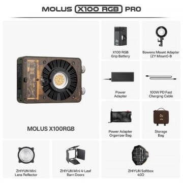 Molus X100 RGB Pro Kit 100W Taşınabilir Işık
