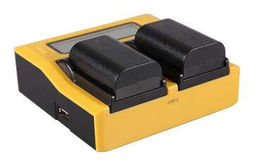 LP-E6 Bataryalar İçin Dual LCD / USB Şarj Ünitesi (7583)