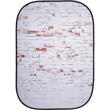 150x210cm Kırmızı/Beyaz Tuğla Temalı Taşınabilir Fon (5706)