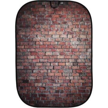 150x210cm Kırmızı/Beyaz Tuğla Temalı Taşınabilir Fon (5706)