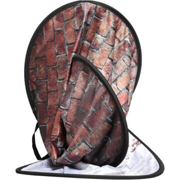 150x210cm Kırmızı/Beyaz Tuğla Temalı Taşınabilir Fon (5706)