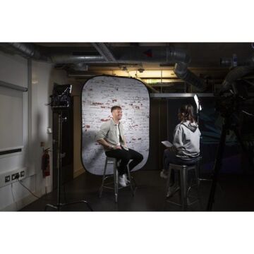 150x210cm Kırmızı/Beyaz Tuğla Temalı Taşınabilir Fon (5706)