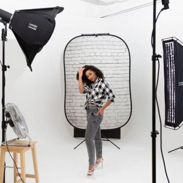 150x210cm Kırmızı/Beyaz Tuğla Temalı Taşınabilir Fon (5706)