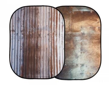 150x210cm Paslı Metal Temalı Taşınabilir Fon (5712)