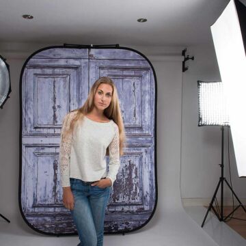 150x210cm Kepenk/Kapı Temalı Taşınabilir Fon (5717)