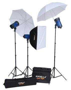 Cario Üçlü 350W Advanced Paraflaş Seti