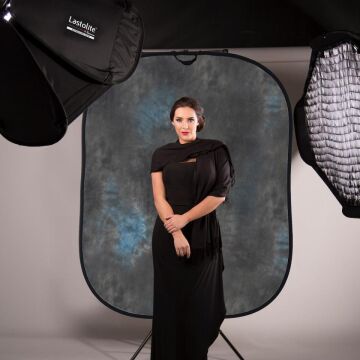 150x180 cm Gri/Lacivert Renkli Taşınabilir Fon (56WU)