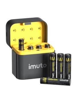 1300 mWh AAA Lityum Şarjlı Pil Seti (8’li) + 8 Yuvalı Şarj Ünitesi