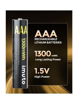 1300 mWh AAA Lityum Şarjlı Pil Seti (8’li) + 8 Yuvalı Şarj Ünitesi