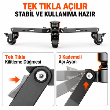 DF3 Alüminyum Monopod Tekerleği