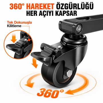 DF3 Alüminyum Monopod Tekerleği