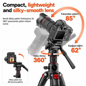 Coman KX3939Mini-V1 Profesyonel Alüminyum Tripod