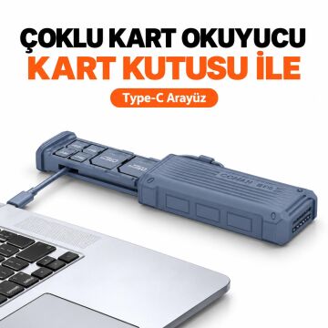 E10 Taşınabilir Yüksek Hızlı Kart Okuyucu (Mavi)