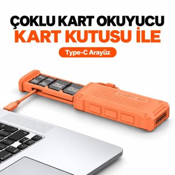E10 Taşınabilir Yüksek Hızlı Kart Okuyucu (Turuncu)