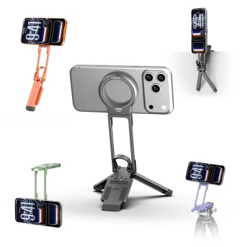 DP58 Çok Açılı Manyetik Telefon Tripodu (Mavi)
