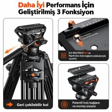 FT16LS Tripod + Q6 Akışkan Video Kafası