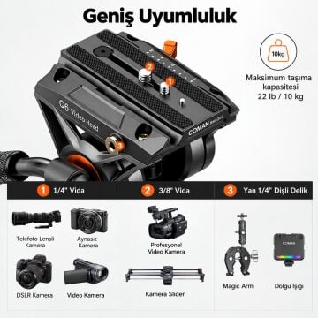 FT16LS Tripod + Q6 Akışkan Video Kafası