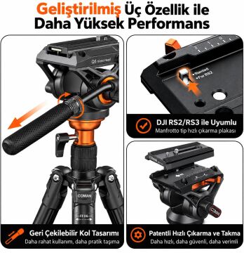 FF06S Alüminyum Video Tripod + Q6 Video Fluid Head