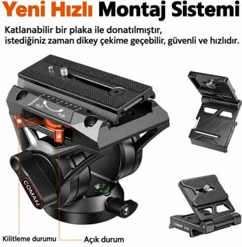 FF06S Alüminyum Video Tripod + Q6 Video Fluid Head
