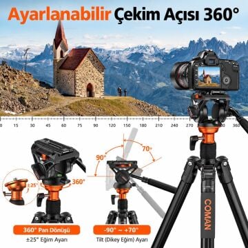 FF06S Alüminyum Video Tripod + Q6 Video Fluid Head