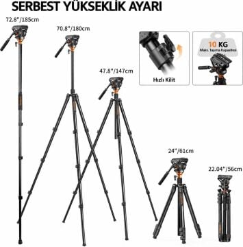 FF06S Alüminyum Video Tripod + Q6 Video Fluid Head