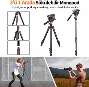 FF06S Alüminyum Video Tripod + Q6 Video Fluid Head
