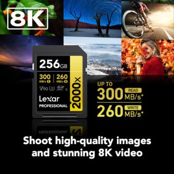 256 GB 2000X SDXC UHS-II SD Hafıza Kartı
