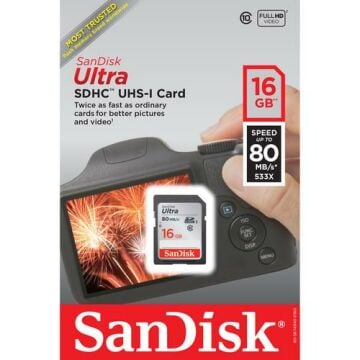 Ultra 16GB SDHC UHS-I 80 MB/s SD Hafıza Kartı