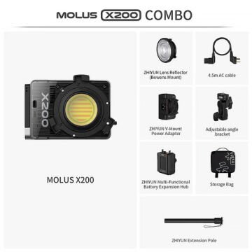 Molus X200 Bi-Color Combo 200W Taşınabilir Işık