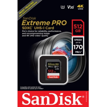 512GB Extreme Pro UHS-I SDXC Hafıza Kartı