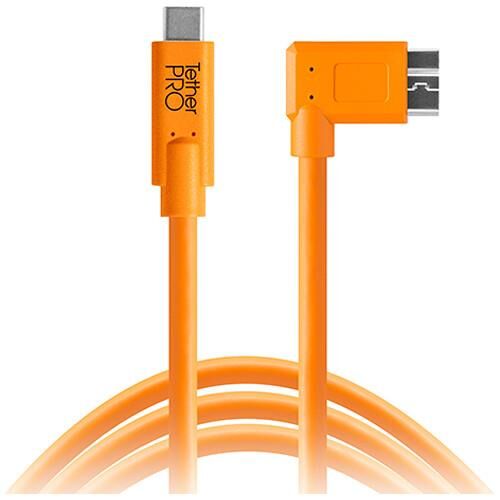 TetherPro USB-C to USB 3.0 Micro-B Dik Açılı 4.6 m Bağlantı Kablosu