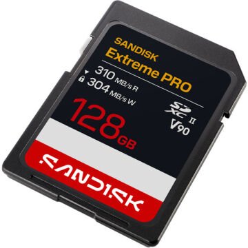 128GB Extreme Pro 310 mb/s V90 UHS-II SDXC Hafıza Kartı