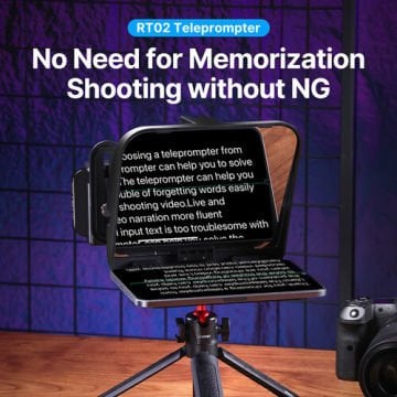 RT02 Tabletler ve Akıllı Telefonlar için Uzaktan Kumandalı Universal Teleprompter
