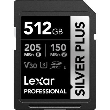 512GB 205 mb/s Silver Plus Serisi SD Hafıza Kartı