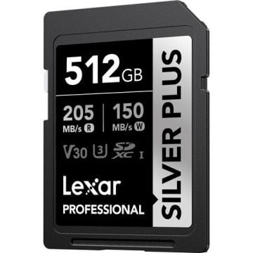 512GB 205 mb/s Silver Plus Serisi SD Hafıza Kartı