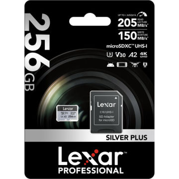 256GB 205 mb/s Silver Plus Serisi Micro SD Hafıza Kartı