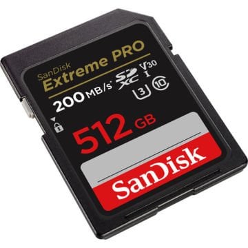512GB Extreme Pro SDXC UHS-I 200 mb/s V30 SD Hafıza Kartı