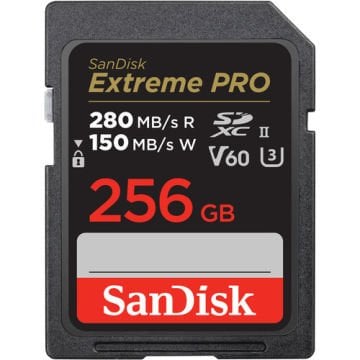 256GB Extreme Pro SDXC UHS-II 280 mb/s V60 SD Hafıza Kartı