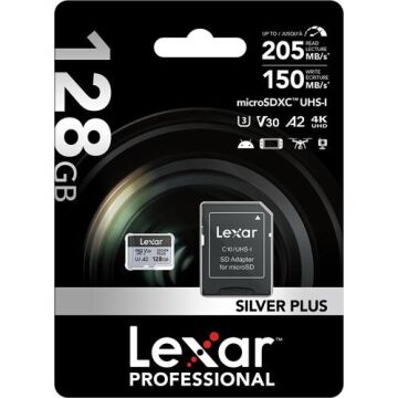 Lexar Silver Plus 128GB UHS-I Micro SDXC Hafıza Kartı