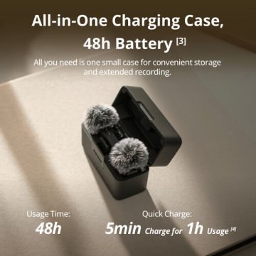 Mic Mini ( 2TX+1RX+Charging Case) 2 Konuşmacılı Kablosuz Mikrofon Sistemi