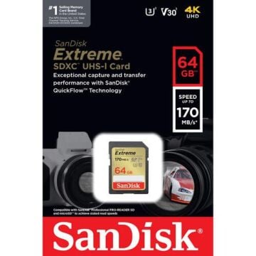 64GB Extreme SDXC UHS-I SD Hafıza Kartı