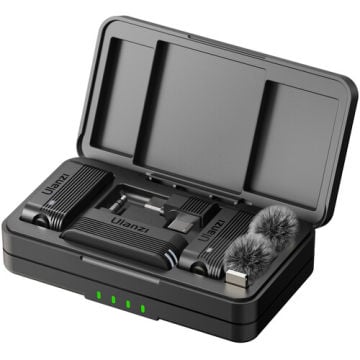 A100 Type C ve 3.5mm TRS İki Kişilik Kablosuz Mikrofon Sistemi